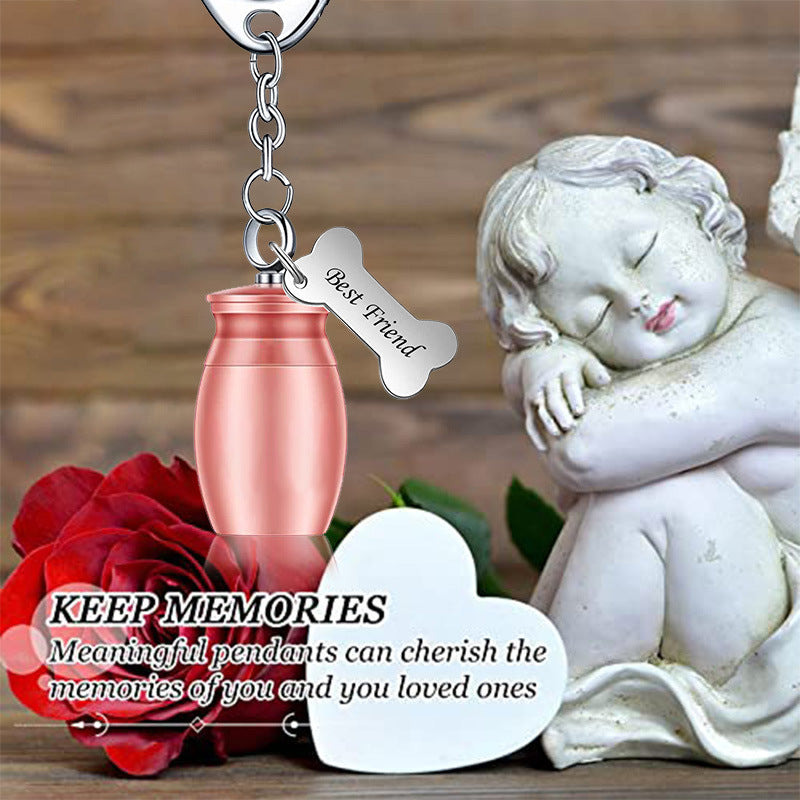 Wholesale Commemorative Pet Ashes Box Zinc Alloy Keychain